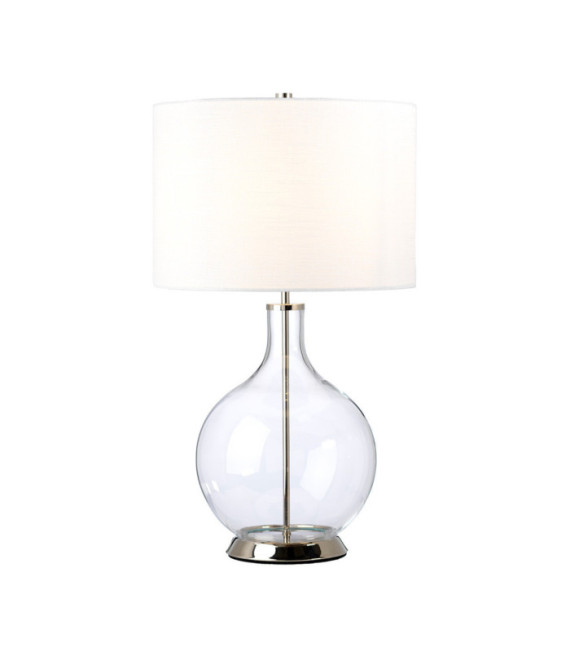 Lampe de table Orb Verre,Acier,Faux Lin Nickel poli