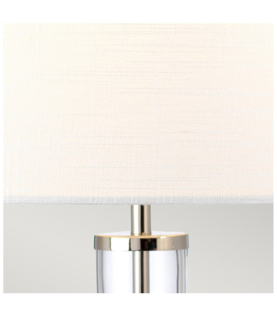 Orb Table Lamp Glass,Steel,Faux Linen Polished Nickel