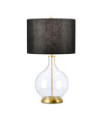 Lampe de table Orb Verre,Acier,Faux Lin Laiton vieilli