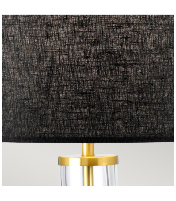Lampe de table Orb Verre,Acier,Faux Lin Laiton vieilli