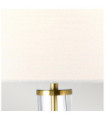 Orb Table Lamp Glass, Steel, Faux Linen Aged Brass