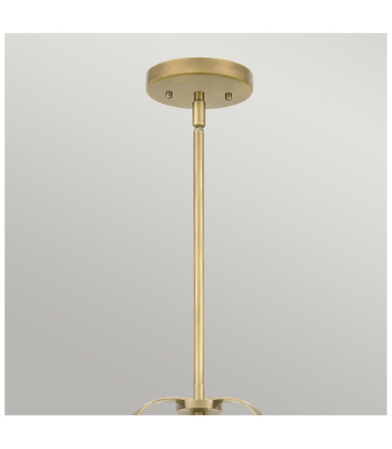 Suspension Quoizel Verre grainé transparent,acier Laiton patiné