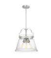 Quoizel pendant light Transparent grained glass, polished chrome steel