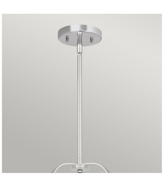 Suspension Quoizel Verre grainé transparent,acier Chrome poli