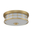 Plafonnier Quoizel Verre Opale,Acier Laiton naturel peint