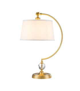 Lampada da tavolo Quoizel Vetro, Acciaio, Ottone Spazzolato Lino