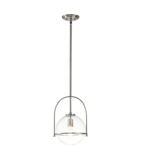 Suspension Hinkley Verre grainé transparent,acier Nickel brossé
