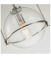 Hinkley pendant light Clear grained glass, brushed nickel steel