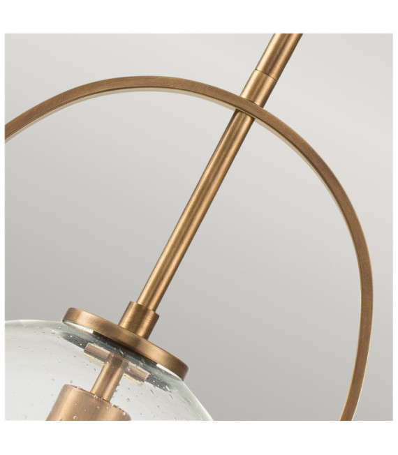 Hinkley pendant light Clear grained glass, Heritage Brass steel
