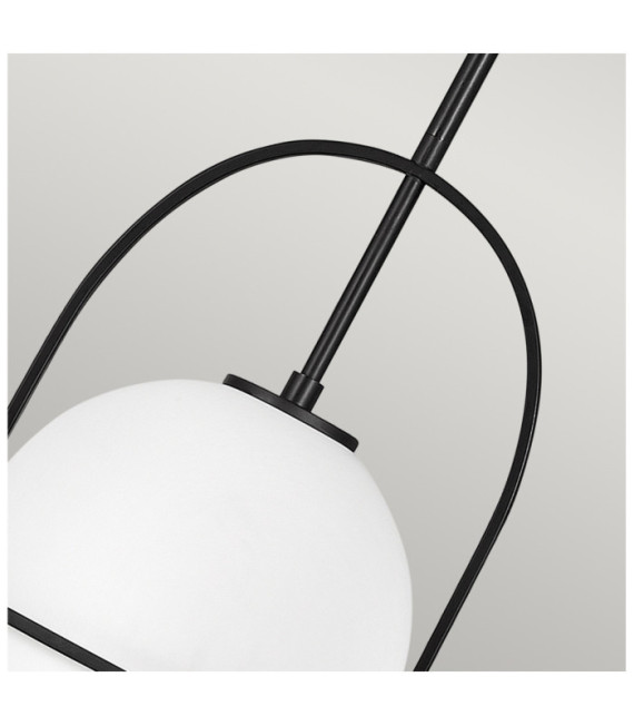 Suspension Hinkley Acier,Verre Opale Noir