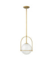 Hinkley Pendant Light Steel, Opal Glass, Heritage Brass