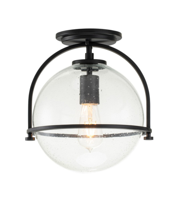 Plafonnier Hinkley Verre grainé transparent,acier Noir