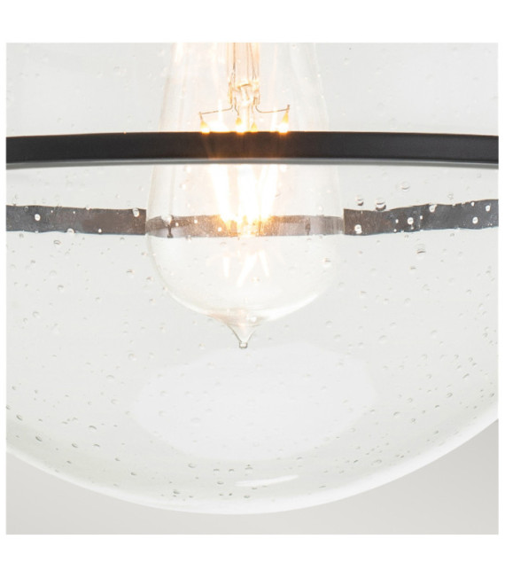 Plafonnier Hinkley Verre grainé transparent,acier Noir