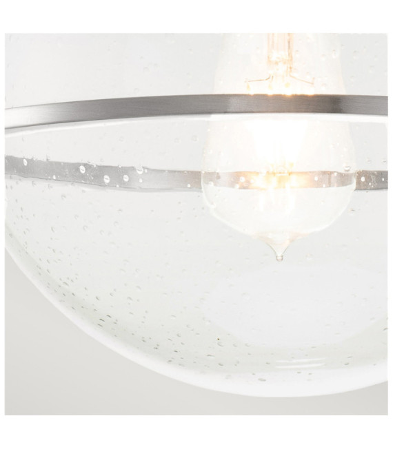 Hinkley ceiling light Clear grained glass, brushed nickel steel