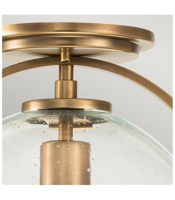 Hinkley ceiling light Transparent grained glass, steel Brass Heritage