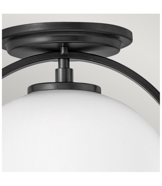 Hinkley Ceiling Light Steel, Black Opal Glass