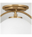 Hinkley Ceiling Light Steel, Opal Glass, Heritage Brass