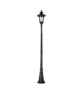 Chicago outdoor floor lamp Aluminum, transparent grained glass Textured black