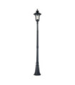 Lampe sur pied extérieur Chicago Aluminium,verre grainé transparent Noir texturé