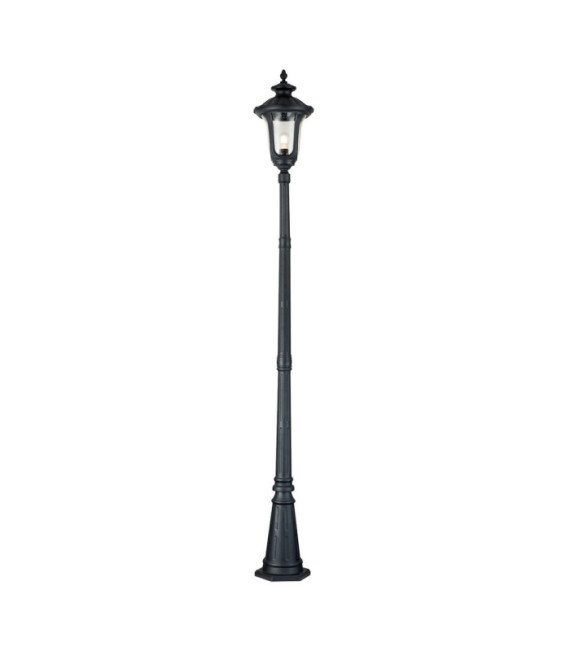 Lampada da terra per esterni Chicago Alluminio, vetro granulato trasparente Nero strutturato