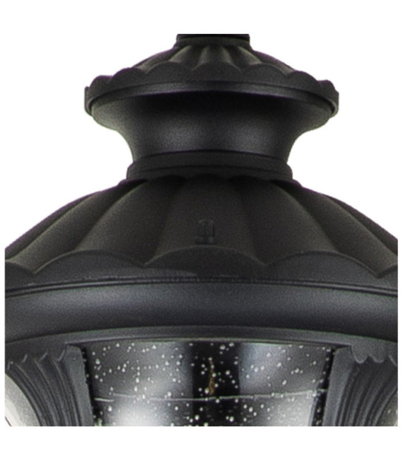 Lampe sur pied extérieur Chicago Aluminium,verre grainé transparent Noir texturé