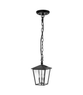 Suspension extérieur Hinkley Aluminium,laiton,verre grainé transparent Noir