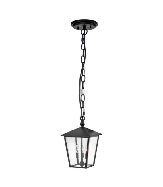 Suspension extérieur Hinkley Aluminium,laiton,verre grainé transparent Noir