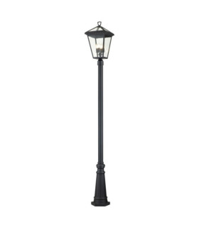 Lampe sur pied extérieur Hinkley Aluminium,verre transparent Musée Noir