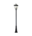 Lampe sur pied extérieur Hinkley Aluminium,verre transparent Musée Noir