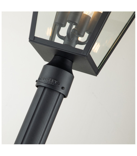 Lampe sur pied extérieur Hinkley Aluminium,verre transparent Musée Noir