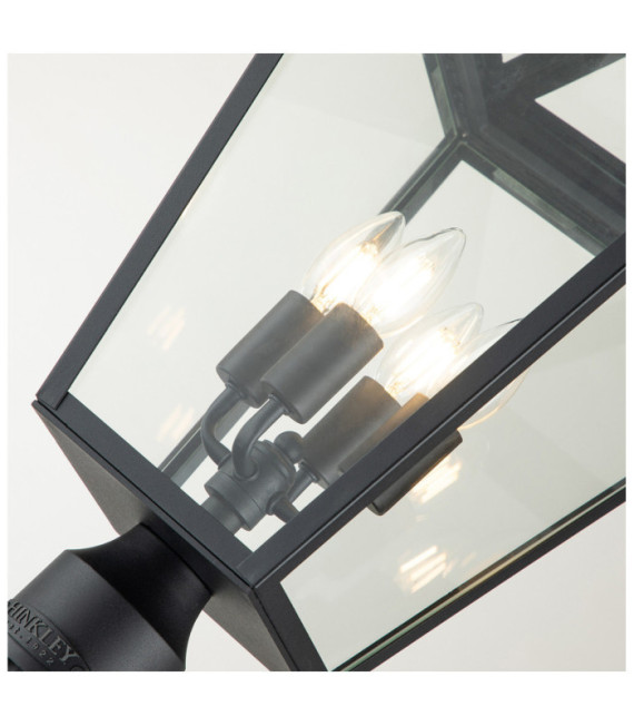 Lampe sur pied extérieur Hinkley Aluminium,verre transparent Musée Noir