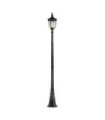 Cleveland outdoor floor lamp Aluminum, transparent grained glass Patinated bronze