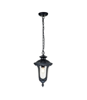 Suspension extérieur Chicago Aluminium,verre grainé transparent Noir texturé