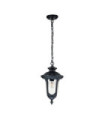 Suspension extérieur Chicago Aluminium,verre grainé transparent Noir texturé