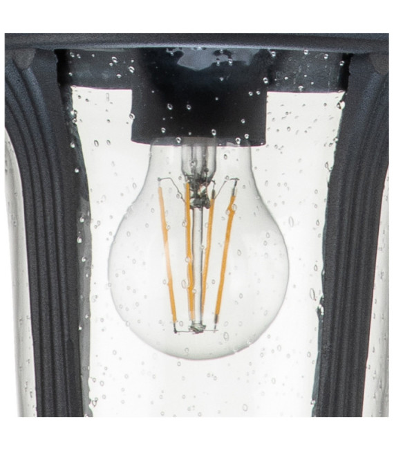 Suspension extérieur Chicago Aluminium,verre grainé transparent Noir texturé