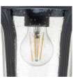 Chicago outdoor pendant light Aluminum, transparent grained glass Textured black