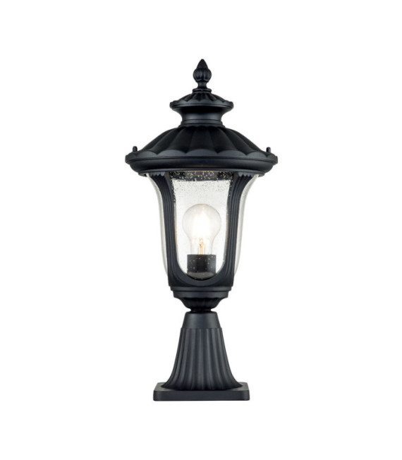 Chicago outdoor floor lamp Aluminum, transparent grained glass Textured black