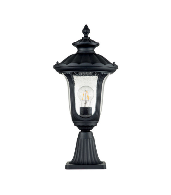 Lampe sur pied extérieur Chicago Aluminium,verre grainé transparent Noir texturé