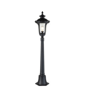 Lampe sur pied extérieur Chicago Aluminium,verre grainé transparent Noir texturé