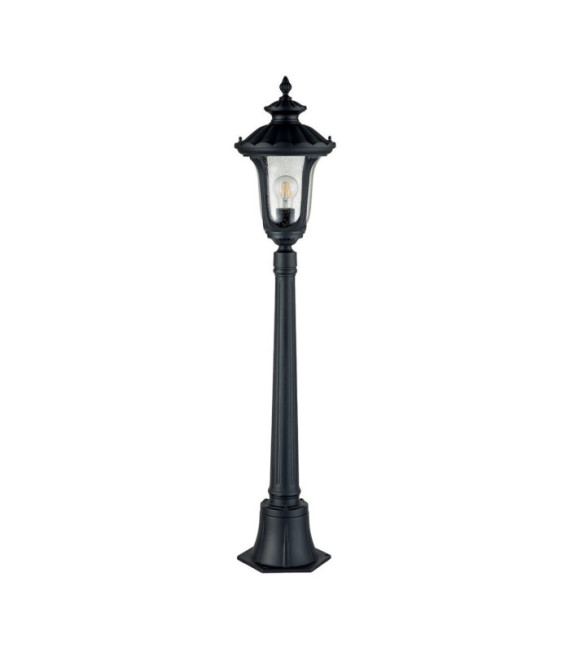 Lampe sur pied extérieur Chicago Aluminium,verre grainé transparent Noir texturé