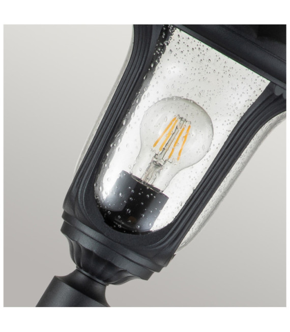 Chicago outdoor floor lamp Aluminum, transparent grained glass Textured black