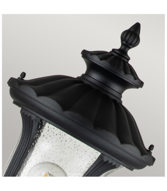 Lampe sur pied extérieur Chicago Aluminium,verre grainé transparent Noir texturé