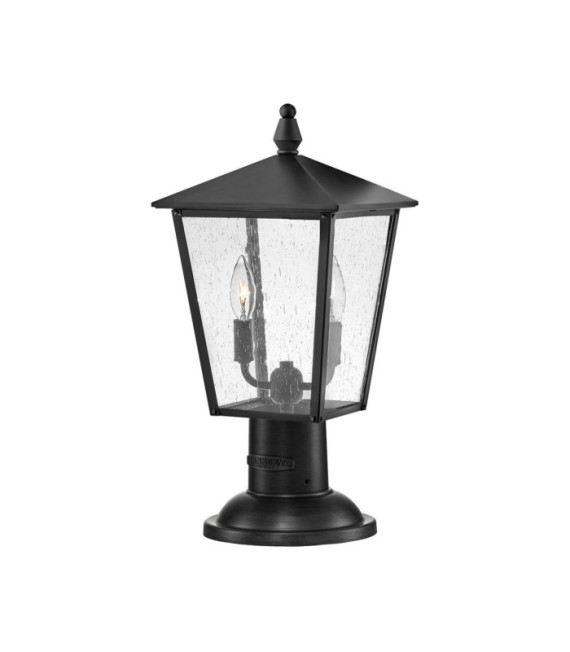 Lampe sur pied extérieur Hinkley Aluminium,laiton,verre grainé transparent Noir