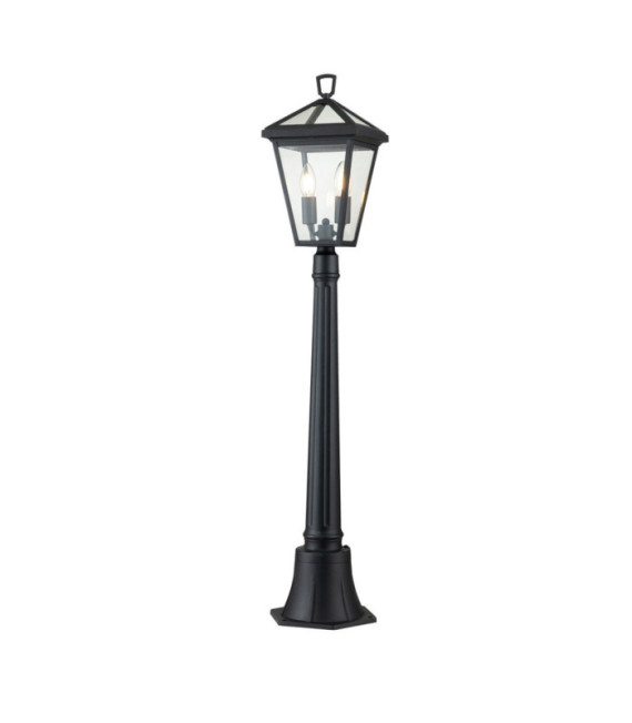 Lampe sur pied extérieur Hinkley Aluminium,verre transparent Musée Noir