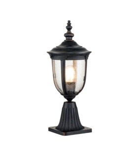 Cleveland outdoor floor lamp Aluminum, transparent grained glass Patinated bronze