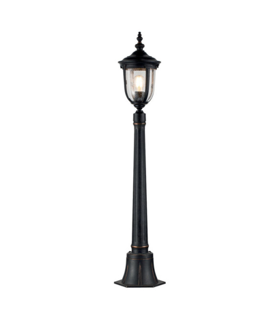 Cleveland outdoor floor lamp Aluminum, transparent grained glass Patinated bronze