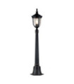 Cleveland outdoor floor lamp Aluminum, transparent grained glass Patinated bronze