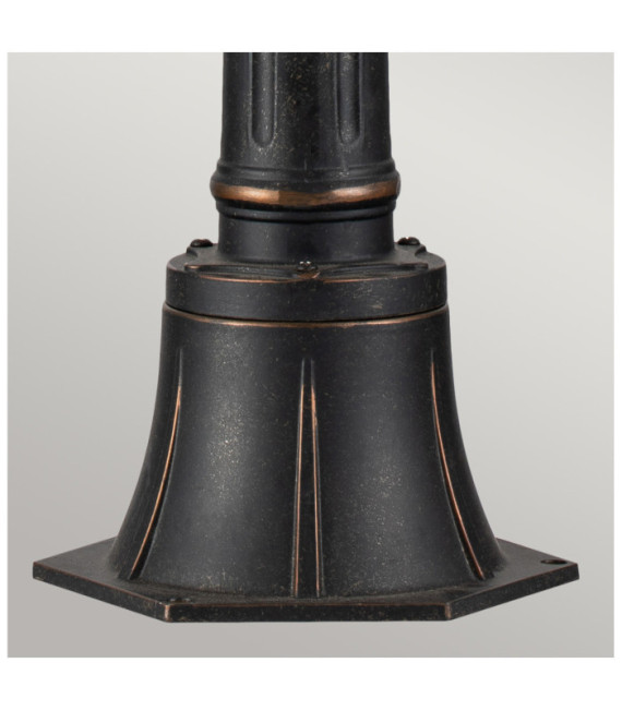Cleveland outdoor floor lamp Aluminum, transparent grained glass Patinated bronze