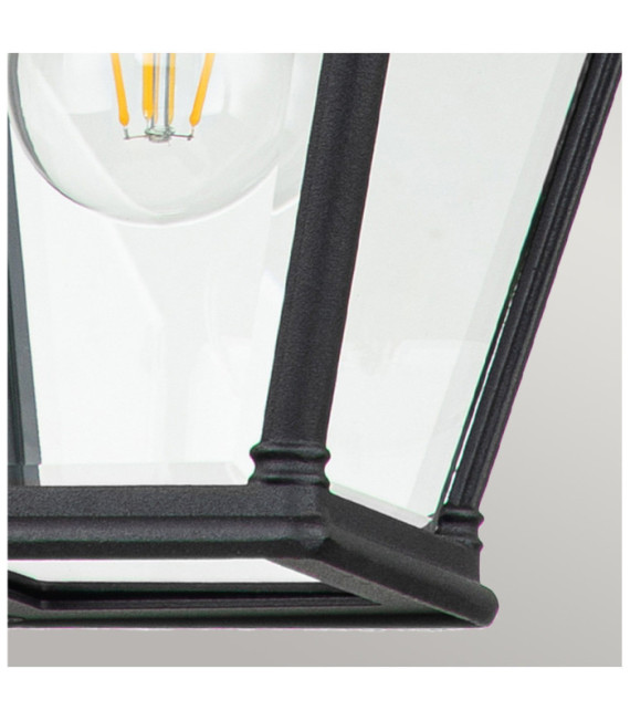 Suspension extérieur Bayview Aluminium,verre biseauté transparent Noir
