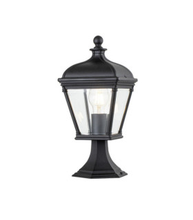 Lampada da terra per esterni Bayview Alluminio, vetro trasparente molato Nero